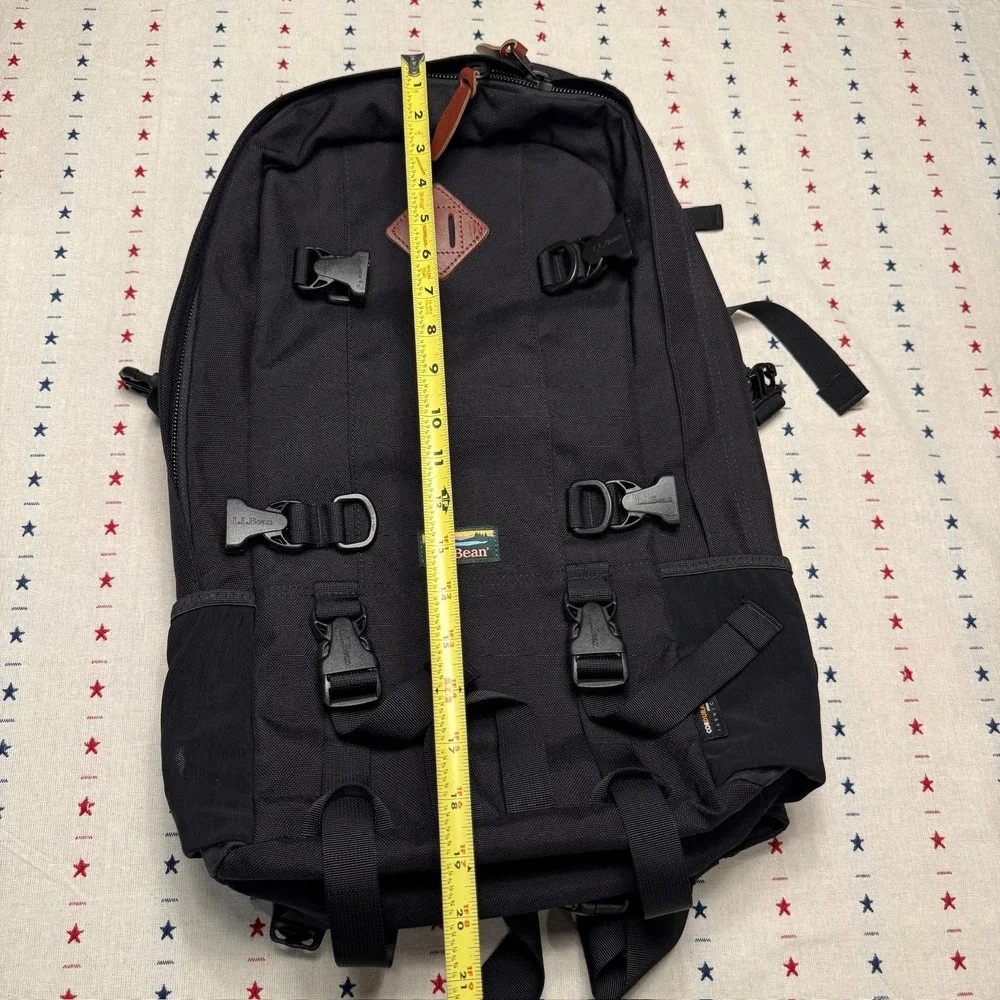 LL Bean Bigelow Cordura Backpack Black Nylon Day Hiking Mountain Classic H2O